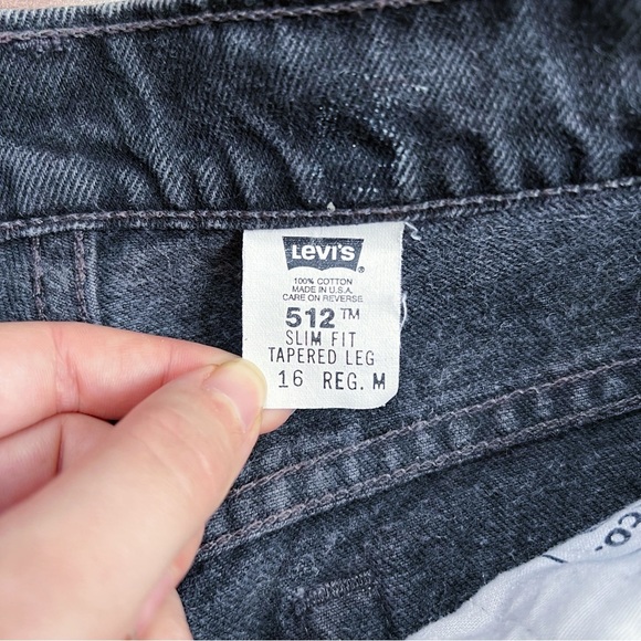 vintage • 90s Levi’s 512 jeans Slim Fit Tapered Leg black denim mom high rise - Picture 4 of 9